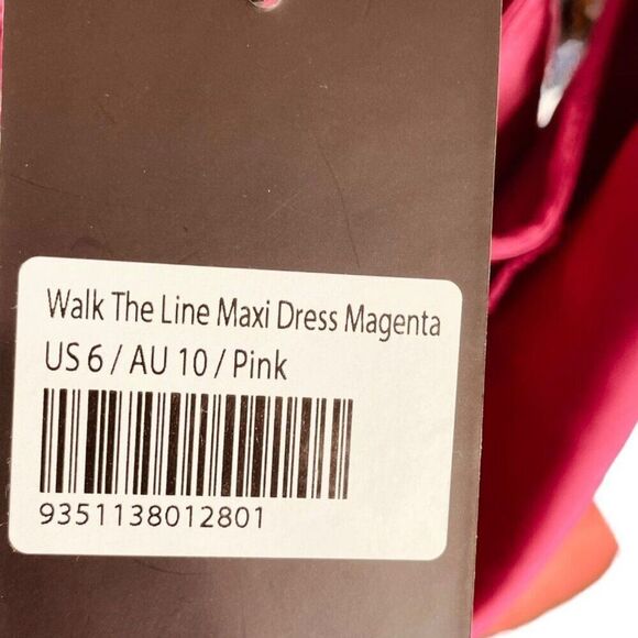 Lioness | Walk The Line Magenta Satin Cowl Neck Maxi Dress Size M | NWT - Picture 6 of 12